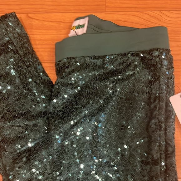 NWTs- Tipsy elves, dark, green, sequin leggings - Picture 4 of 10